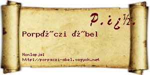 Porpáczi Ábel névjegykártya