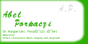 abel porpaczi business card